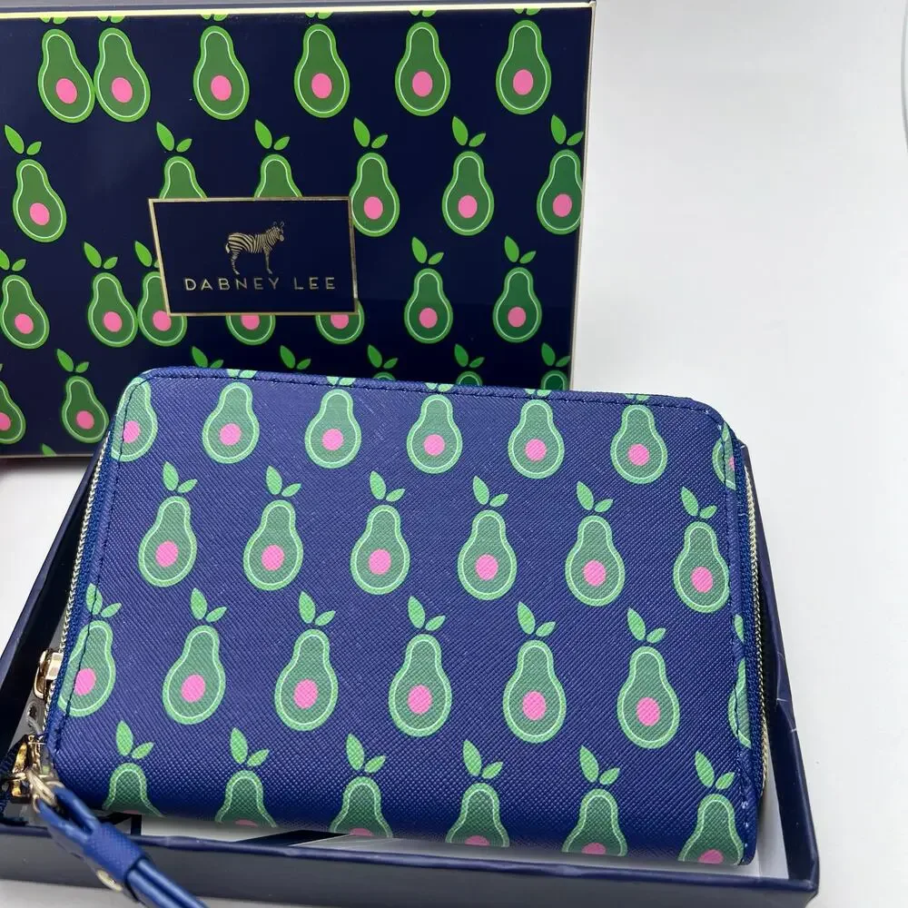 Dabney Lee Avocado Zip Wallet, Navy and Green